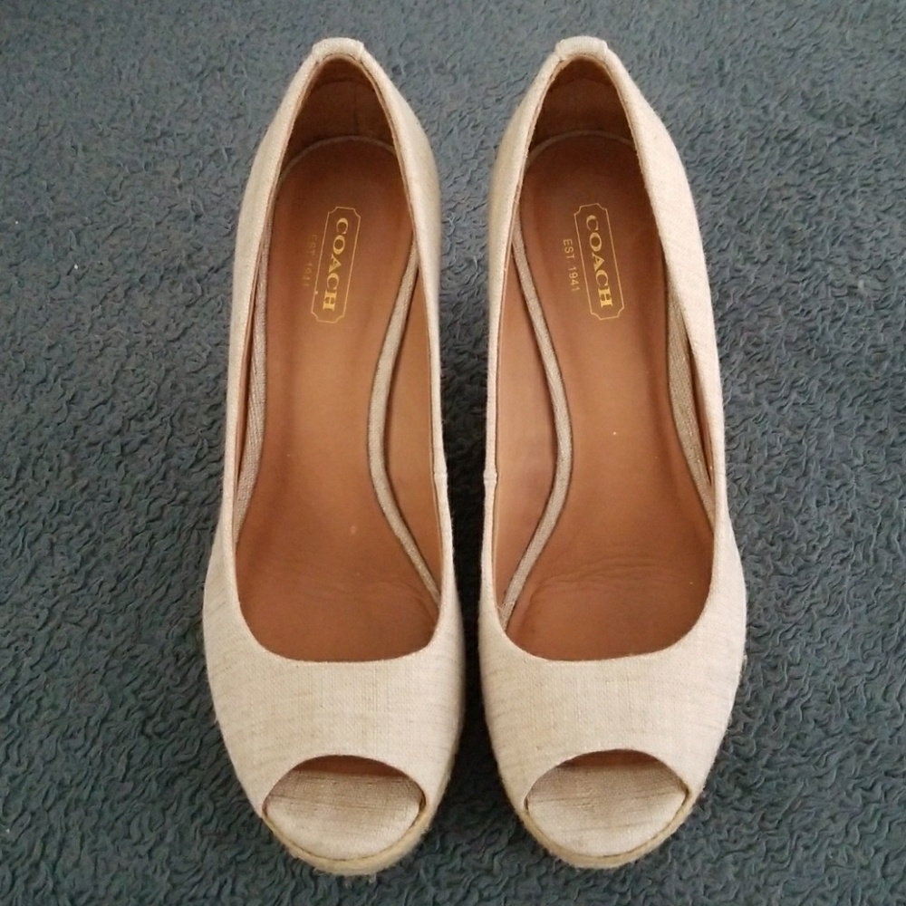 Coach Milan Met Linen Espadrille Wedge